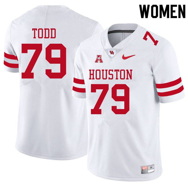 Women #79 Chayse Todd Houston Cougars College Football Jerseys Sale-White - Click Image to Close